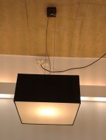 VÝPRODEJ VZORKU Závěsné svítidlo látkové 40x40cm 1x E27 1,5m akrylát.difusor černá látka - AULIX VÝPRODEJ VZORKU Závěsné svítidlo látkové 40x40cm 1x E27 1,5m akrylát.difusor černá látka - AULIX