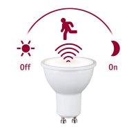 PAULMANN Standard 230V LED reflektor GU10 soumrakov� a pohybov� �idlo (HF) 7W 2700K b�l� mat