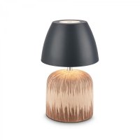 BRILONER Cera stoln� lampa - 2,5W, 200lm, bezdr�tov�, IP44, LED, stm�vateln�, tepl� b�l�, antracit/d�evo 7593014