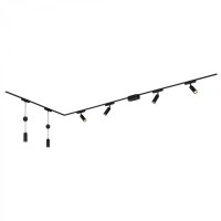 BRILONER Luxtrail li�tov� syst�m, 4x LED spoty, 2x LED z�v�sn� sv�tidla, do L, �ern� 8035065