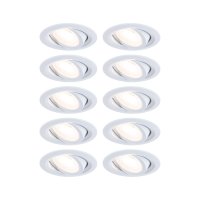 PAULMANN LED vestavn� sv�tidlo FixedLED 10ks sada v�klopn� 25� 10x4,8W 230V 3000K b�l�