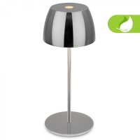 BRILONER LED nab�jec� stoln� lampi�ka Serina Mini, bezdr�tov�, 20cm, IP44, 2,5W, stm�vateln�, dotykov� vyp�na�, chrom 7503018