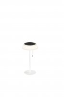 Sol�rn� stoln� lampa Jin (b�l�), dob�jec� LED 1,2 W, stm�vateln� 3000K, IP54, ? 17 x 32 cm