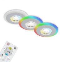 BRILONER LED vestavn� sv�tidla sada, pr.8,4 cm, 3x LED, 5 W, 460 lm, matn� chrom IP44 BRI 7040-034