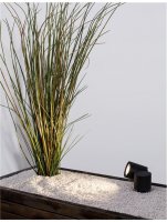 NOVA LUCE venkovn� sv�tidlo s bodcem FOCUS �ern� hlin�k sklen�n� difuzor GU10 1x7W 100-240V IP54 bez ��rovky 9279111