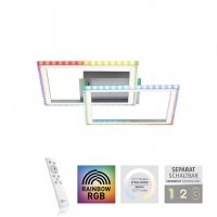 LEUCHTEN DIREKT is JUST LIGHT LED stropn� sv�tidlo 44,5x44,5cm, st��brn� barva, oto�n�, RGB Rainbow, stm�vateln� RGB+2700-5000K