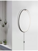 NOVA LUCE n�st�nn� sv�tidlo RING �ern� hlin�k a akryl �ern� kabel LED 28W 230V 3000K IP20 stm�vateln� 9108311
