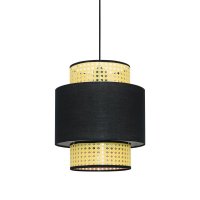 ACA Lighting z�v�sn� sv�tidlo 1XE27 NISYROS �ern� textil+ratan D30XH150CM TF20831PB