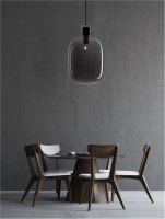 NOVA LUCE závěsné svítidlo CINZIA kouřové sklo černý kabel černá kovová základna E27 1x12W 230V IP20 bez žárovky 9236500 NOVA LUCE závěsné svítidlo CINZIA kouřové sklo černý kabel černá kovová základna E27 1x12W 230V IP20 bez žárovky 9236500