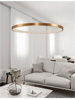 NOVA LUCE z�v�sn� sv�tidlo PRESTON antick� zlat� mosazn� hlin�k a akryl LED 60W 230V 3000K IP20 stm�vateln� 9285110