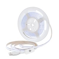 Solight LED COB p�sek, 5m, 7W/m, 500lm/m, studen� b�l�, USB nap�jen�, vyp�na�, 8mm WM62-CW