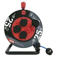 EMOS Po�as� odoln� prodlu�. kabel na bubnu 25 m / 4 z�suvky / modr� / silikon / 230 V / 1,5 mm2 P08525W