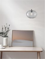 NOVA LUCE z�v�sn� sv�tidlo EVLEEN matn� �ern� kov a sv�tle �ed� sklo E27 1x12W 230V IP20 bez ��rovky 9009257