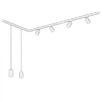 BRILONER 1-f�zov� li�tov� syst�m, 4x GU10 spoty, 2x GU10 z�v�sn� sv�tidla, do L, b�l� 8014066