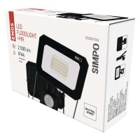 EMOS LED reflektor SIMPO s pohybov�m �idlem, 20 W, �ern�, neutr�ln� b�l� ZS2323