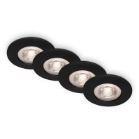 BRILONER LED vestavn� sv�tidla, pr.9 cm, 4x LED, 4,9 W, 480 lm, matn� �ern� BRILO 7999-045