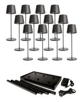 Deko-Light nab�jec� sv�tidlo LED sada Canis Gastro L tmav�ed� 12ks + nab�jec� z�kladna 620238