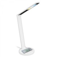 BRILONER Cuma LED lampa na psac� st�l, bezdr�tov� nab�jen� telefonu, stm�vateln�, b�l� 7543016