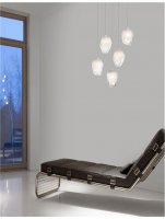 NOVA LUCE závěsné svítidlo ICE bílé sklo s přechody a bílý kov G9 5x5W 230V IP20 bez žárovky 9160235 NOVA LUCE závěsné svítidlo ICE bílé sklo s přechody a bílý kov G9 5x5W 230V IP20 bez žárovky 9160235