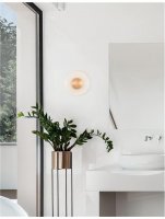 NOVA LUCE n�st�nn� sv�tidlo ESIL �ir� sklo mosazn� zlat� hlin�k LED 8W 230V 3000K IP20 9118528