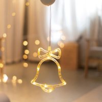 ACA Lighting ozdoba na okno zvone�ek 10 LED WW na baterie 3xAAA IP20 16x20.5cm X04151107