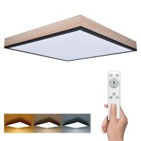Solight LED stropní osvětlení s dálkovým ovládáním, čtvercové, dekor dřeva, 3000lm, 40W, 45x45cm WO802 Solight LED stropní osvětlení s dálkovým ovládáním, čtvercové, dekor dřeva, 3000lm, 40W, 45x45cm WO802