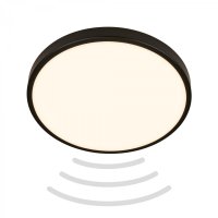 BRILONER Chet LED stropn� sv�tidlo IP54, 3m dosah �idla, pohybov� �idlo, �ern� 3829015