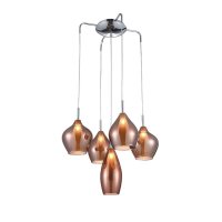 Závěsné svítidlo AZzardo Amber Milano 5 copper AZ3172 G9 5x40W IP20 50cm měděné Závěsné svítidlo AZzardo Amber Milano 5 copper AZ3172 G9 5x40W IP20 50cm měděné