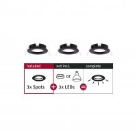 PAULMANN Vestavn� sv�tidlo Choose spot 3ks nev�klopn� max. 3x10W �ern� mat 230V 924.81