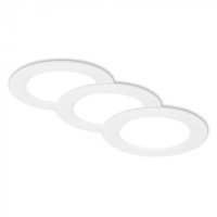 BRILONER 3ks sada LED vestavn� bodov� sv�tidlo � pr.12mm, ploch�, 6W, 230V, neutr�ln� b�l�, b�l� 7993036