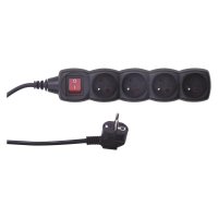EMOS Prodlu�ovac� kabel s vyp�na�em � 4 z�suvky, 5m, �ern� PC1415