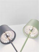 NOVA LUCE venkovn� stoln� lampa SEINA �ed� hlin�k a akryl LED 2W 2700K 5V DC IP54 vyp�na� na t�le nab�jec� s PG z�kladnou nebo USB C kabelem 9223404