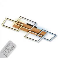 BRILONER Cornice LED stropn� sv�tidlo, stm�vateln�, 4 r�my, 5200lm, 47W, CCT, d�lkov� ovlada�, �ern� 3810014