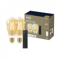 WiZ SET 2x LED ��rovka E27 ST64 Filmant amber 6,7W (50W) 640lm 2000-5000K IP20, stm�vateln� +ovlada�