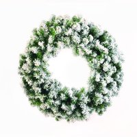 ACA Lighting vánoční adventní věnec zasněžený PVC 50cm průměr X165011 ACA Lighting vánoční adventní věnec zasněžený PVC 50cm průměr X165011