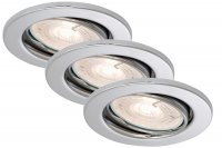 BRILONER 3ks sada vestavn� sv�tidlo, pr. 8,6 cm, 5,5 W, chrom BRILO 7256-038