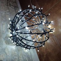 DecoLED LED sv�teln� koule, ledov� b�l�, pr. 40 cm, �ern� kabel