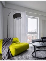 NOVA LUCE stojac� lampa SAMA �ern� st�nidlo �ern� hlin�kov� z�kladna E27 1x12W 230V IP20 bez ��rovky 9401652