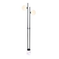 ACA Lighting stojac� lampa 2XE14 QUADRO �ern� + b�l� mramor, kov IP20 40X15XH157CM ML127022FBK