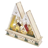 EMOS LED d�ev�n� v�no�n� krajina, 23,5 cm, 2x AA, vnit�n�, tepl� b�l�, �asova� DCWW39