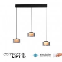 PAUL NEUHAUS Závěsné svítidlo LED RIKA 3 ramenné černá nastavitelná výška Comfort Lift SimplyDim 3000K PN 2113-18 PAUL NEUHAUS Závěsné svítidlo LED RIKA 3 ramenné černá nastavitelná výška Comfort Lift SimplyDim 3000K PN 2113-18
