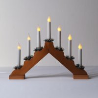 Adventn� sv�cen dubov� s LED imitace plamene 7x34V/0,2W