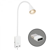 BRILONER Justra lampa na čtení, nastavitelná, 2x USB porty, bílá 2175016 BRILONER Justra lampa na čtení, nastavitelná, 2x USB porty, bílá 2175016