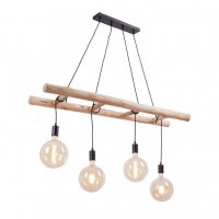 LEUCHTEN DIREKT is JUST LIGHT Závěsné svítidlo v moderním retro designu s dřevěným žebříkem z eukalyptového dřeva LEUCHTEN DIREKT is JUST LIGHT Závěsné svítidlo v moderním retro designu s dřevěným žebříkem z eukalyptového dřeva