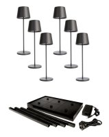 Deko-Light nab�jec� sv�tidlo LED sada Canis Gastro M tmav�ed� 6ks + nab�jec� z�kladna 620234