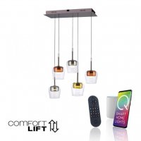 PAUL NEUHAUS LED závěsné svítidlo Q-KON 5-ramenné vícebarevné Smart Home ZigBee 2700-5000K PN 2743-70 PAUL NEUHAUS LED závěsné svítidlo Q-KON 5-ramenné vícebarevné Smart Home ZigBee 2700-5000K PN 2743-70