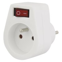 EMOS Z�suvka s vyp�na�em, b�l� P0027