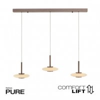 PAUL NEUHAUS Závěsné svítidlo PURE Vitrum 3 ramenné tmavá hnědá 2700K PN 2083-34 PAUL NEUHAUS Závěsné svítidlo PURE Vitrum 3 ramenné tmavá hnědá 2700K PN 2083-34