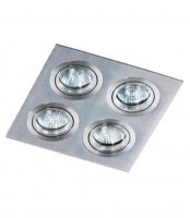 Stropn� bodov� z�pustn� sv�tidlo AZzardo Caro 4 Square aluminium AZ2444 GU10 4x40W IP20 18cm hlin�kov�