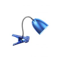 LEUCHTEN DIREKT is JUST LIGHT LED sv�tidlo se svorkou v modr� barv� s nastavitelnou hlavou a teplou b�lou barvou sv�tla v�. ���rov�ho vyp�na�e 3000K